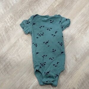 Teal Dinosaur Print Kids Bodysuit